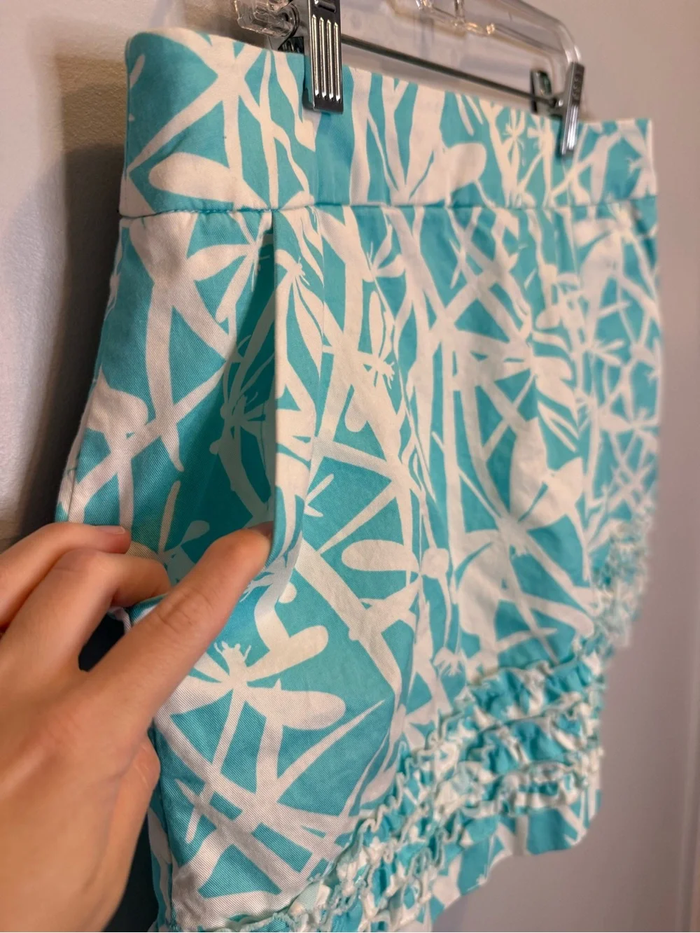 Lilly Pulitzer Marigold Ruffle Skort Light My Fire Shorely Blue Size 2 Preppy